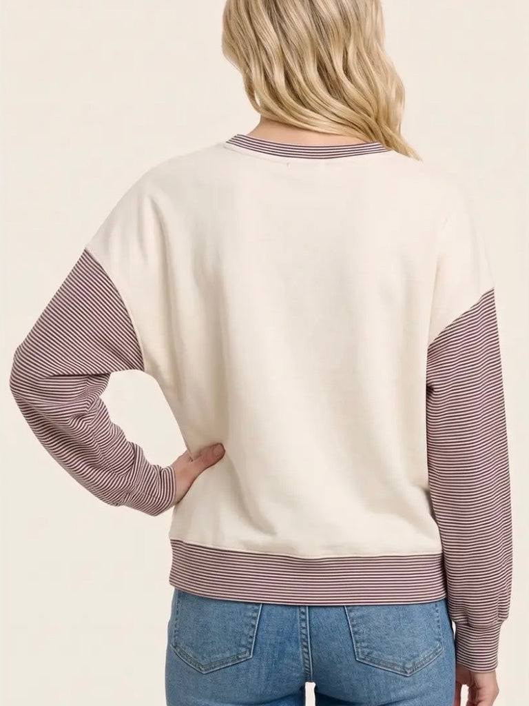 Hanna Contrast Long Sleeve - Plum
