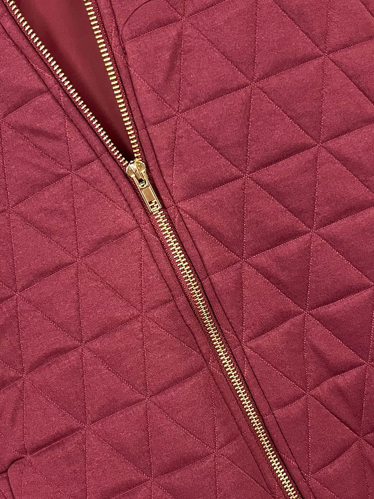 Suri Quilted Vest - Maroon