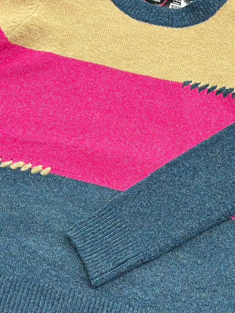 Kaddie Stitches and Stripes Sweater