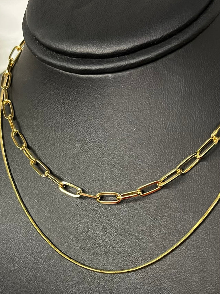 Jessie Double Chain Necklace - Gold