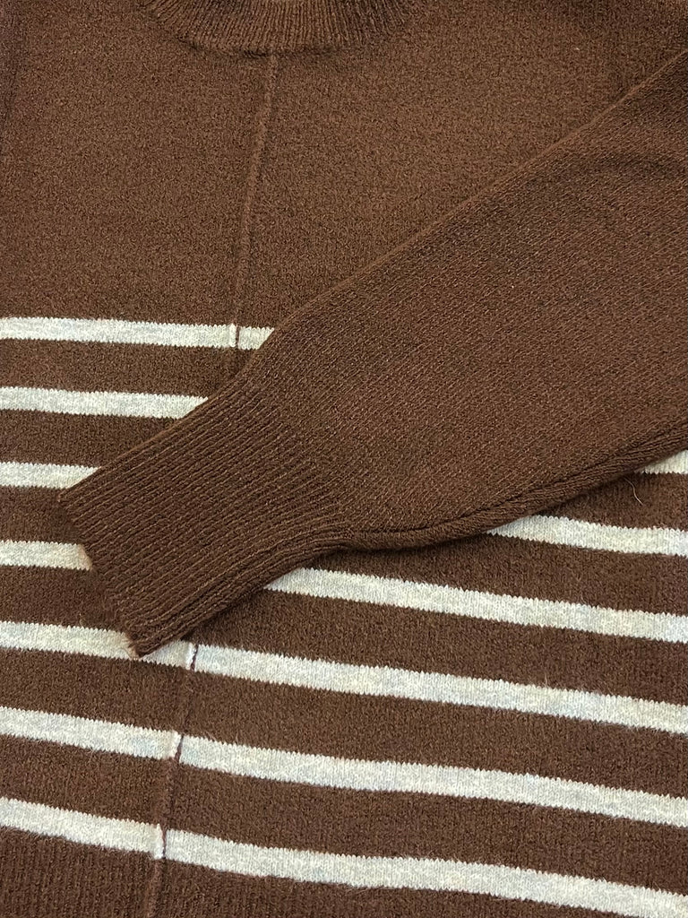 Rayna Striped Sweater Brown/Cream