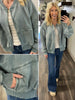 Jane Mineral Washed Bomber - Jade