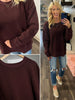 Selma Oversized Crewneck - Deep Burgundy