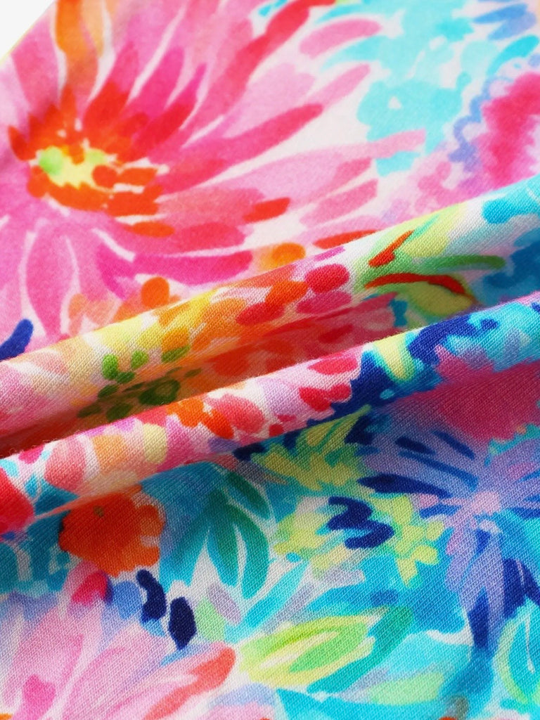 Reese Bamboo Zippy Romper - Bright Blooms