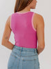 Jacci Ribbed Bodysuit - Pink/Light Pink