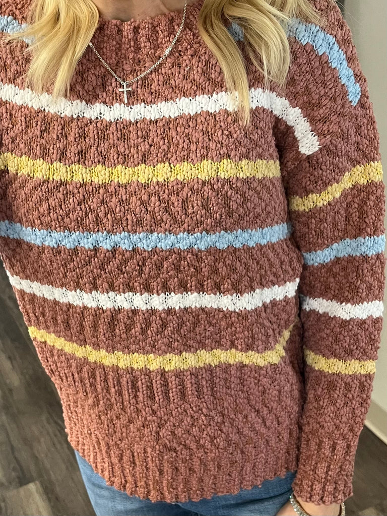 Rilee Striped Sweater Marsala/Multi