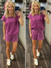 Jules Vintage Tee and Short Set - Purple