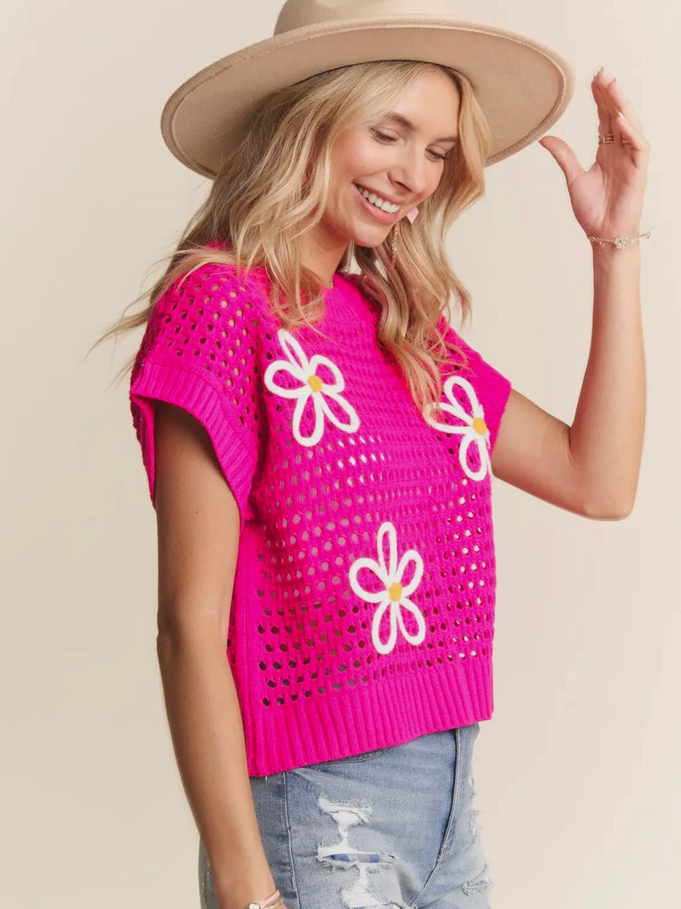 Erica Floral Crochet Sweater