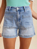 Selma Front Pocket Shorts - Light Wash