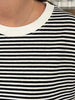 Penny Contrast Striped Loose Tee- Black