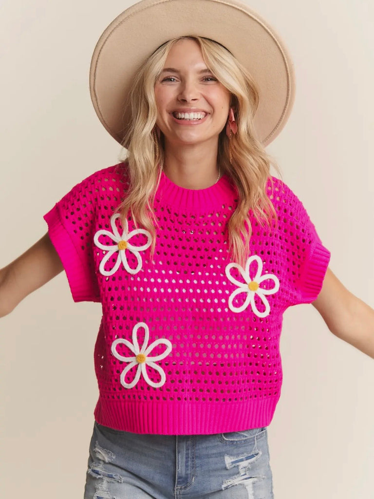 Erica Floral Crochet Sweater