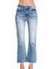 Tara High Rise Straight Raw Hem Crop Jeans