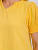 Lexi Smocked Sleeve Blouse - Banana