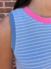 Etta Contrast Tank - Light Blue