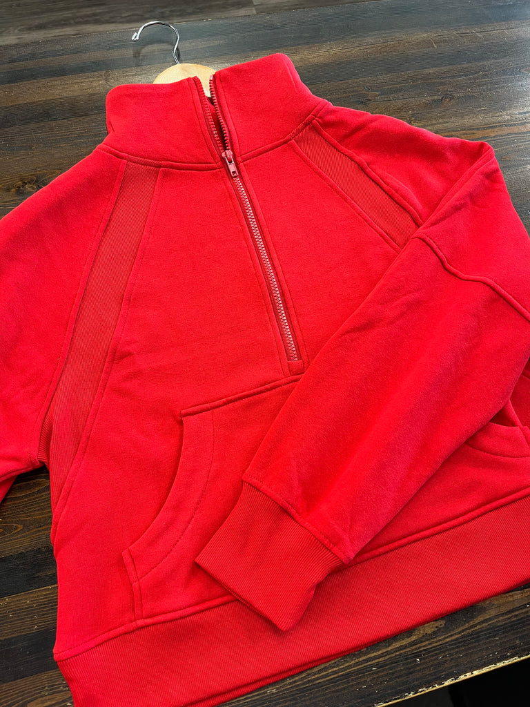 Faith 1/4 Zip - Red