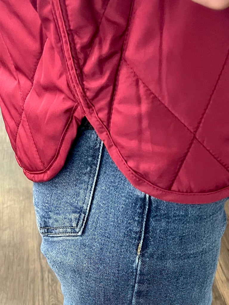 Lauri Ultra-Light Quilted Vest - Burgundy