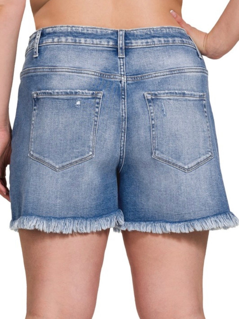 Tasha Mid Rise Raw Hem Short