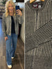 Jenna 2-Tone Ribbed Sweater - Charcoal