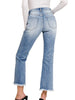 Tara High Rise Straight Raw Hem Crop Jeans