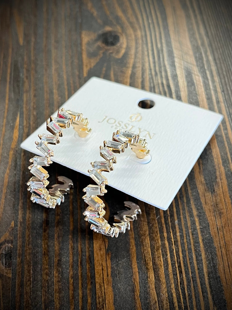 Betsie Baguette Rhinestone Hoops