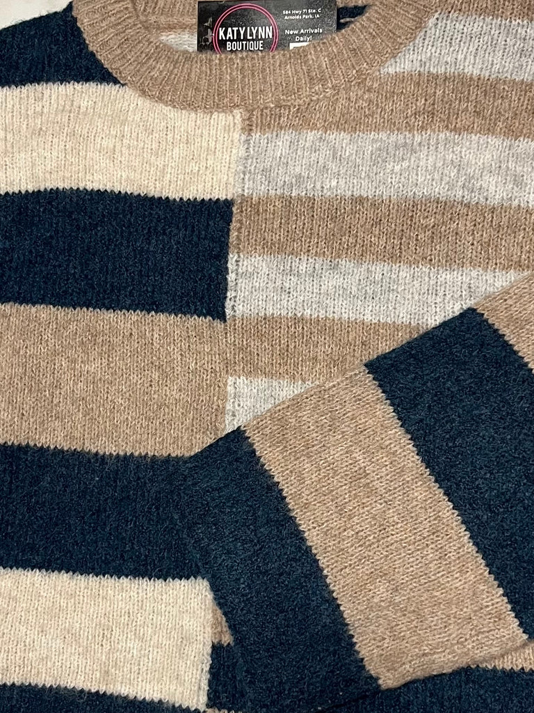 Rita Colorblock Sweater - Dark Teal