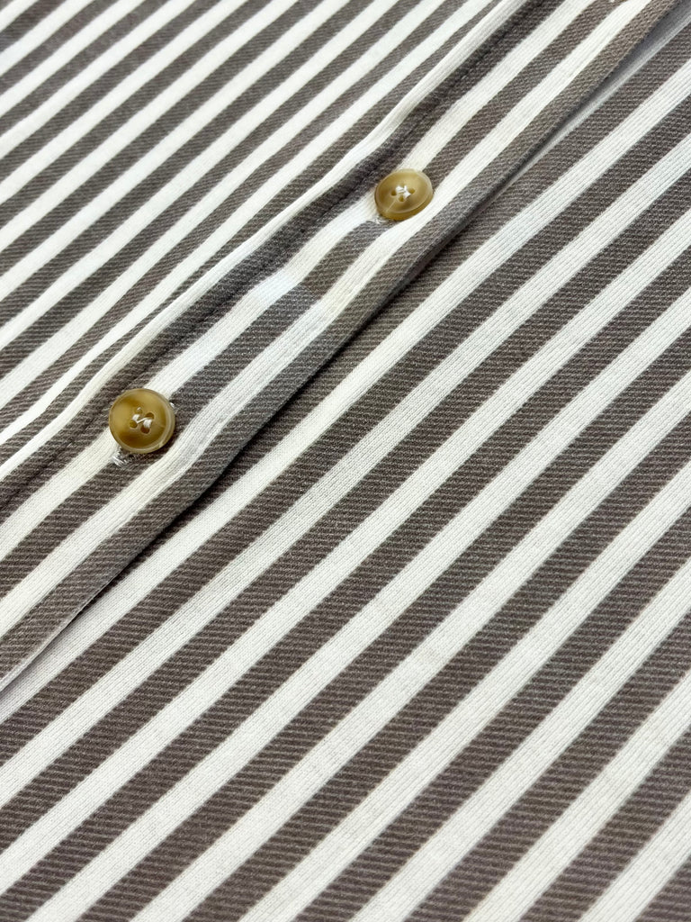 Kiera Striped Button Up - Mocha