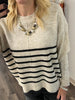 Rayna Striped Sweater Cream/Black