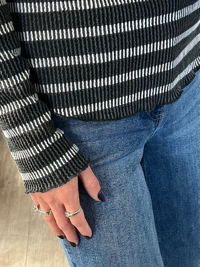 Trisha Ribbed Knit - Charcoal