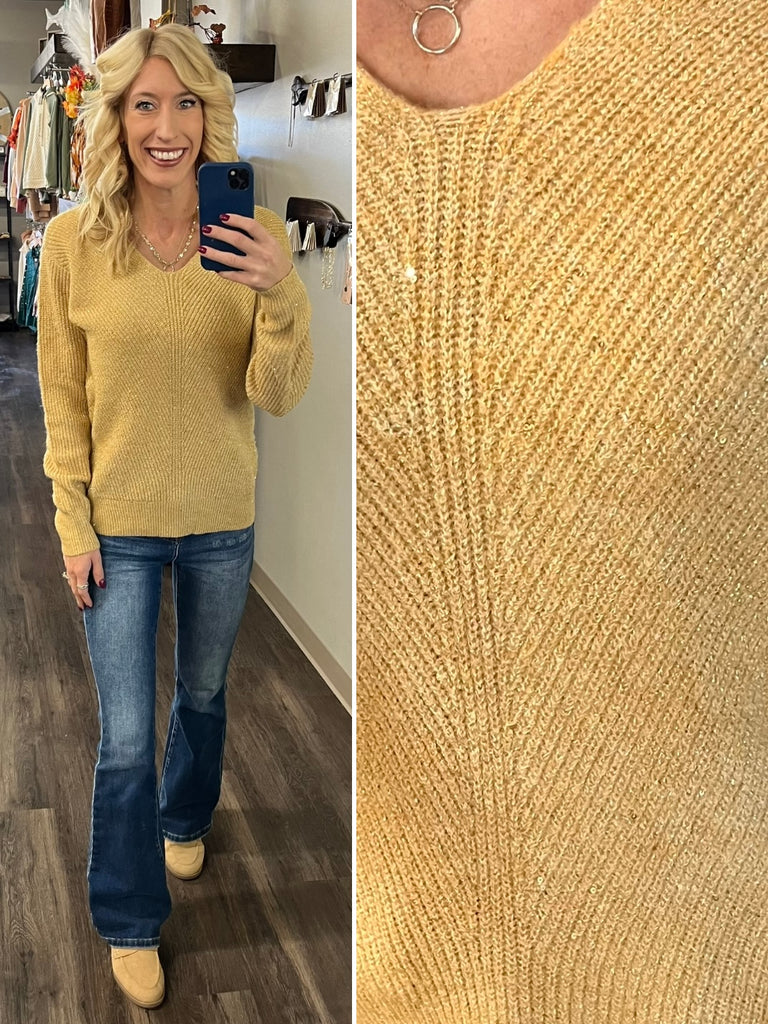 Gold sparkle sweater shop