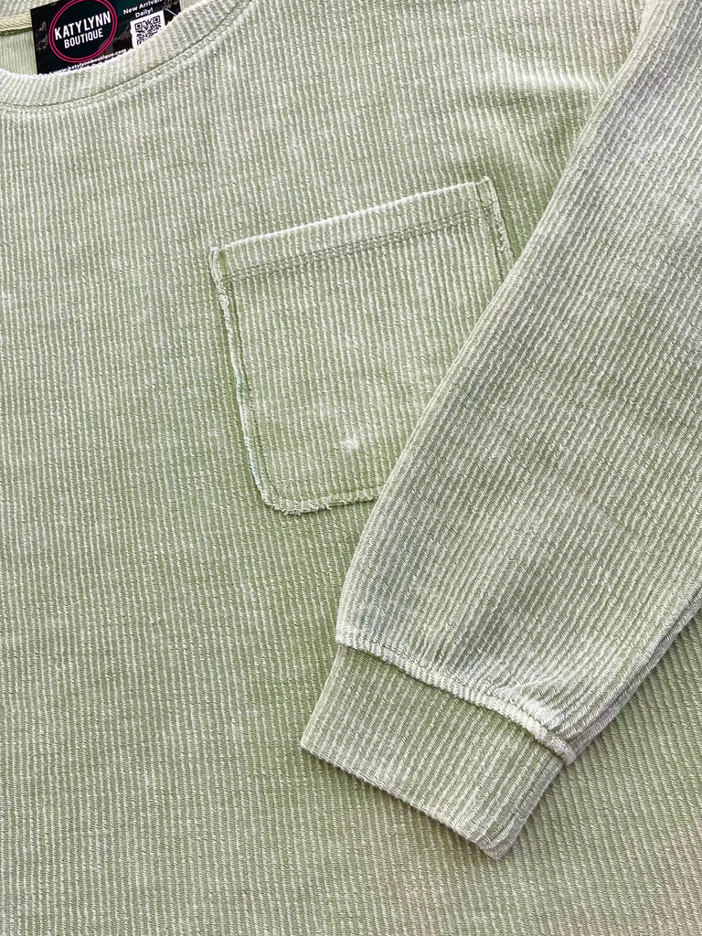 Shiloh Ribbed Long Sleeve - Olive