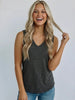 Kori V-Neck Tank - Black/Charcoal