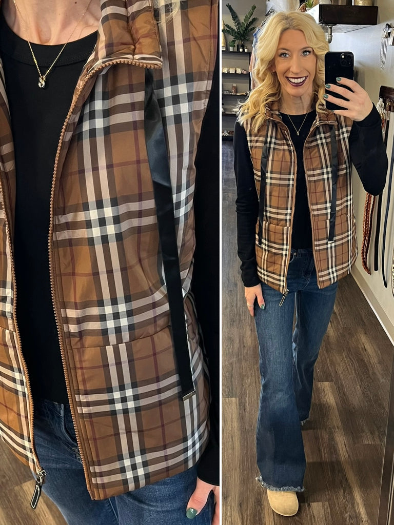 Makayla Plaid Vest