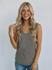 Kori V-Neck Tank - Navy/Oatmeal