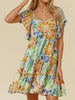 Shauna Floral Dress with Ruffle Sleeve