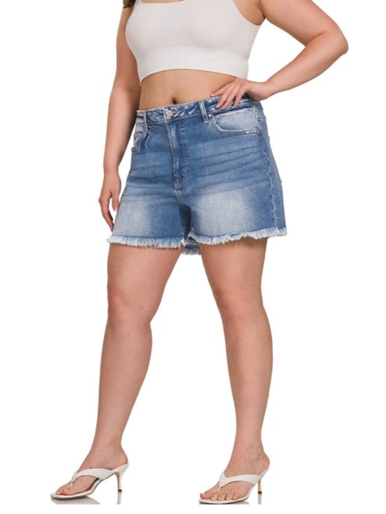Tasha Mid Rise Raw Hem Short