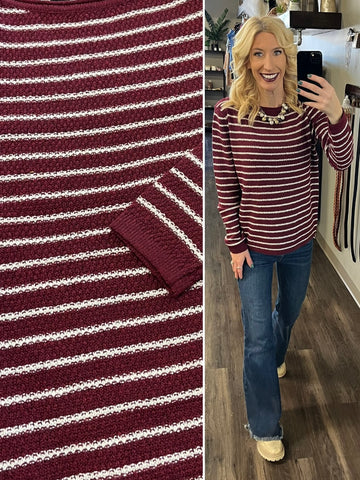 Gia Striped Sleeve Pullover