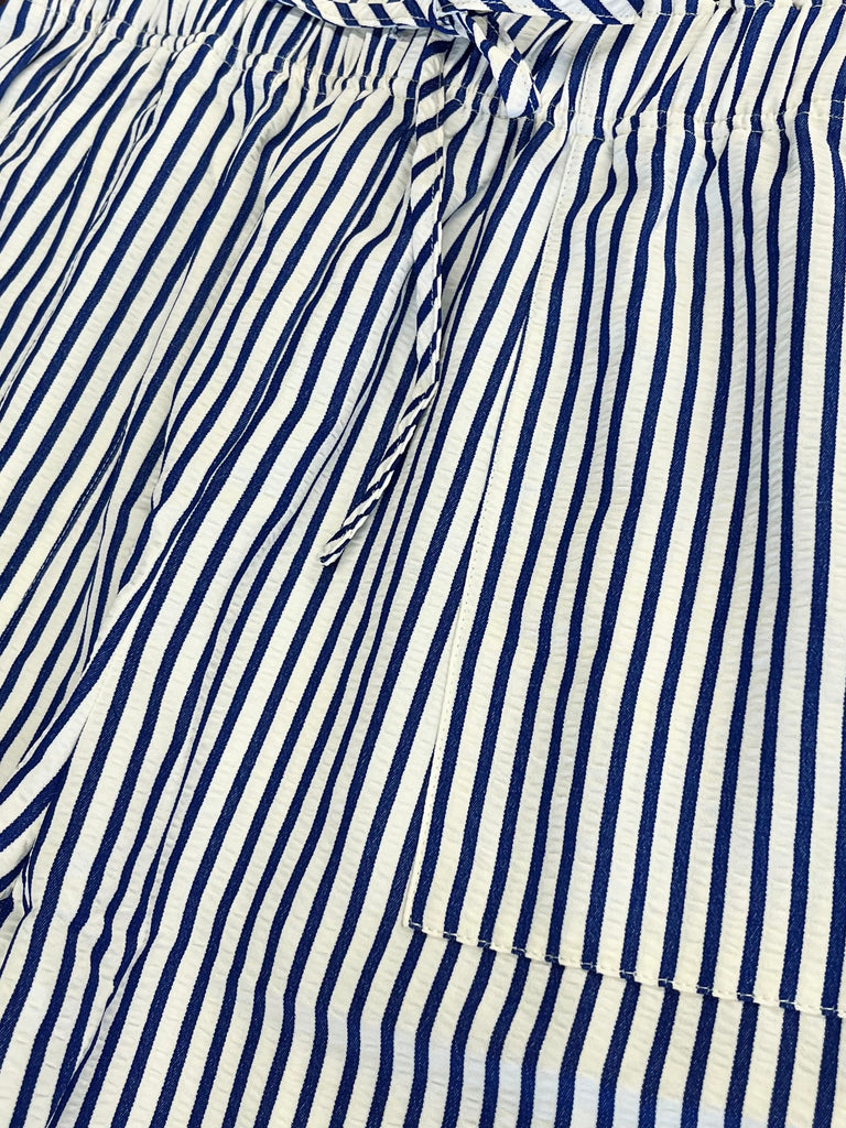 Vida Striped Shorts - Blue/White