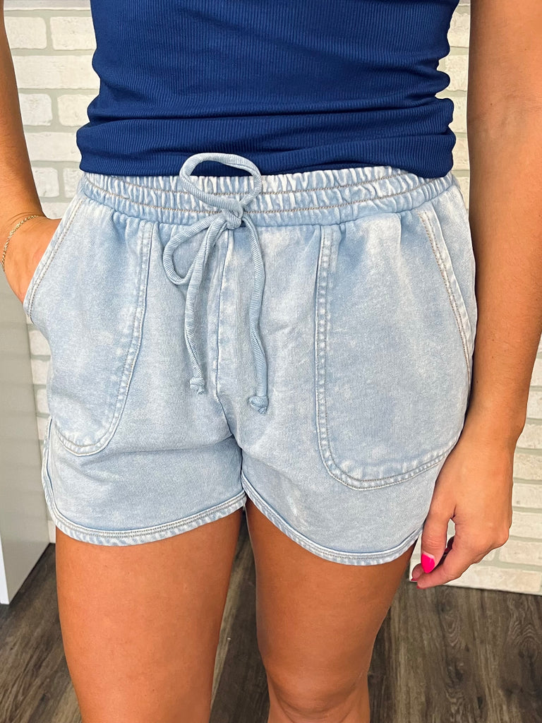 Livy Acid Wash Knit Shorts