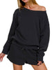 Olivia Boat Neck Top - Black