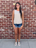 Etta Contrast Tank - Taupe