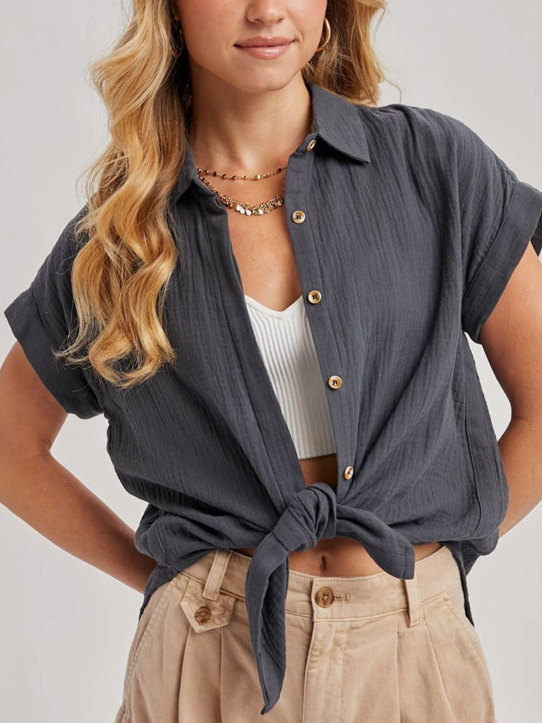 Brittney Button Up - Ash