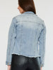 Zayla Frayed Hem Denim Jacket - Mid Wash