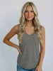 Kori V-Neck Tank - Navy/Oatmeal