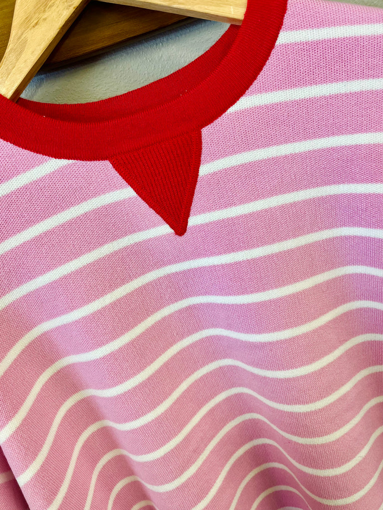 River Red Trimmed Striped Sweater