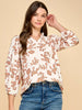Rea Long Sleeve Rust Floral Blouse