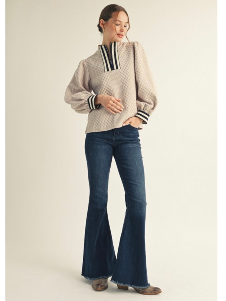 Lauren Zip Accent Top