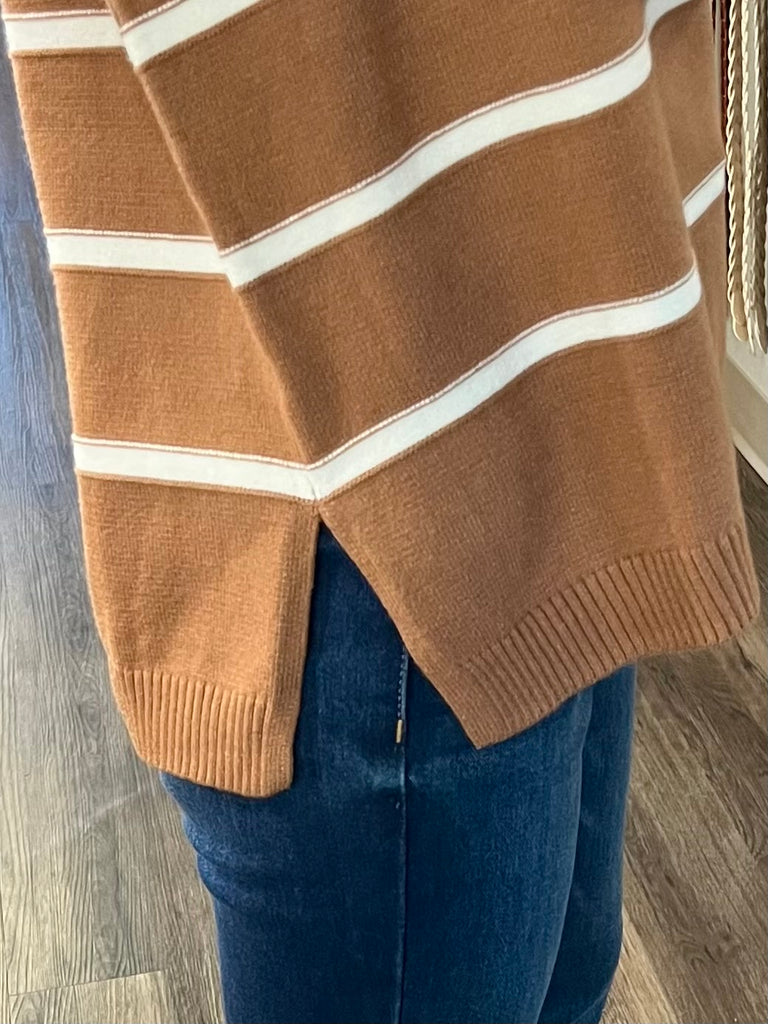 Trinity V-Neck Sweater - Carmel/Ivory