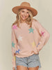Kyra Star Pattern Sweater - Blush