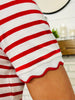 Rosie Striped Tee with Scallop Edge