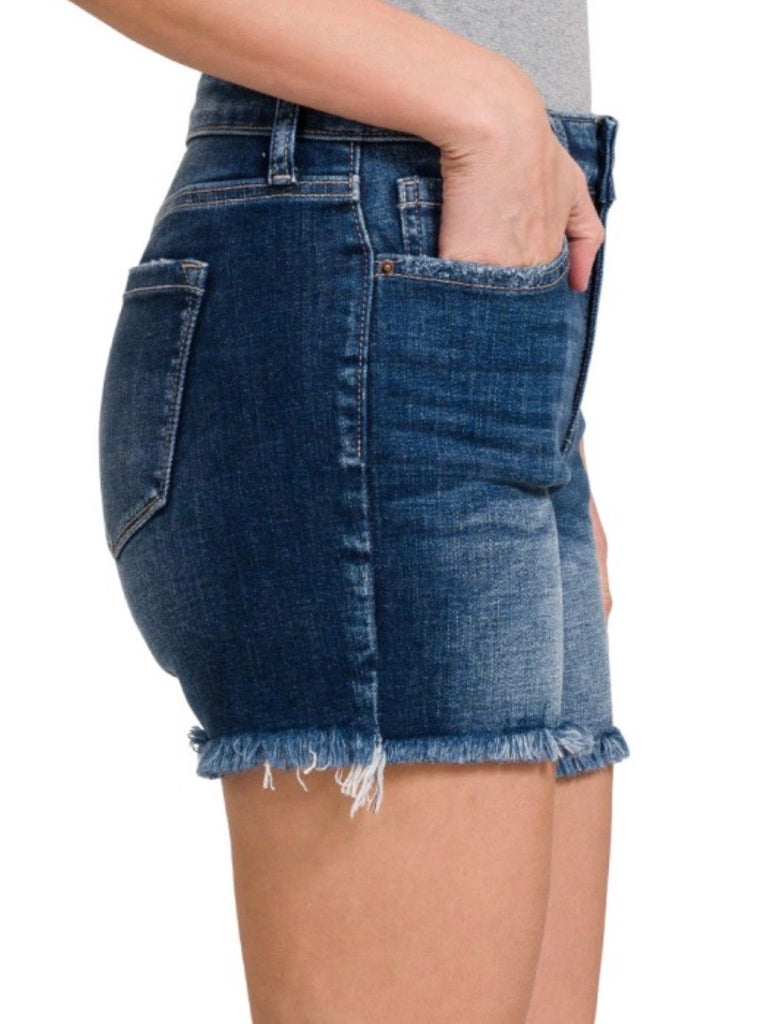 Sara Mid-Rise Raw Hem Shorts